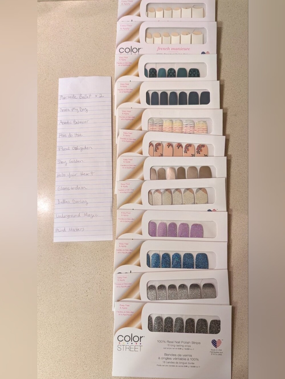 25 Packs. Color Street Assorted Nail Polish Strips - Multi-Color Pack